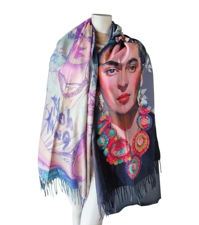 Maxi bufanda Frida doble estampado