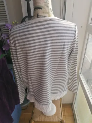 Camiseta Made in Italy Rayas Encaje