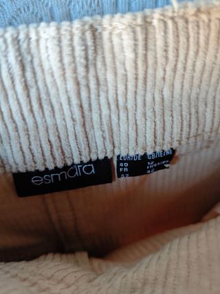 Falda corta marrón pana talla 42 mujer