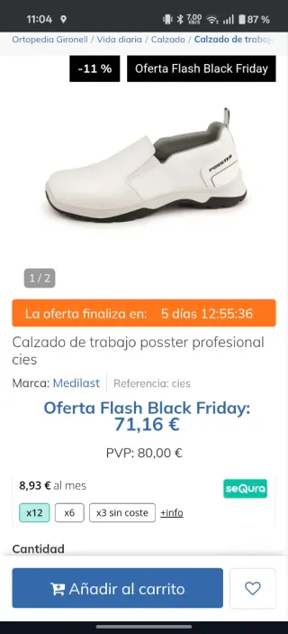 Calzado ortopédico Posster Profesional Blanco