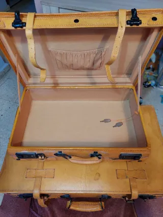 Juego Maletas Vintage Cuero , color Camel