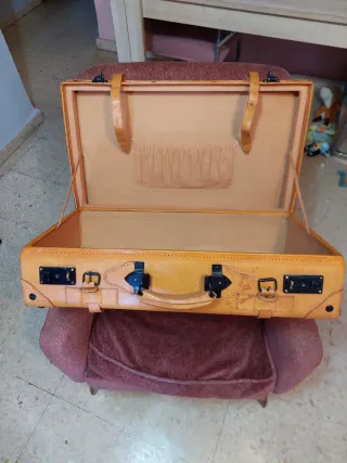 Juego Maletas Vintage Cuero , color Camel