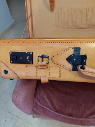 Juego Maletas Vintage Cuero , color Camel