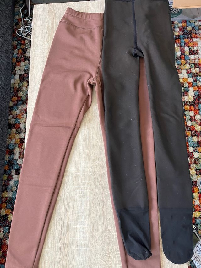 Leggings y medias forradas rosa y negro