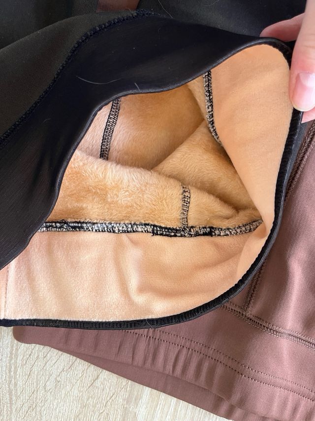 Leggings y medias forradas rosa y negro