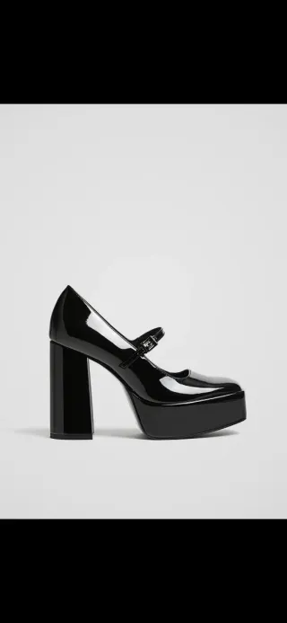 Zapatos negros plataforma brillo