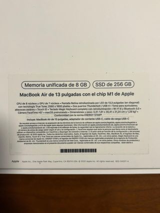 MacBook Air M1 Plata 8GB/256GB