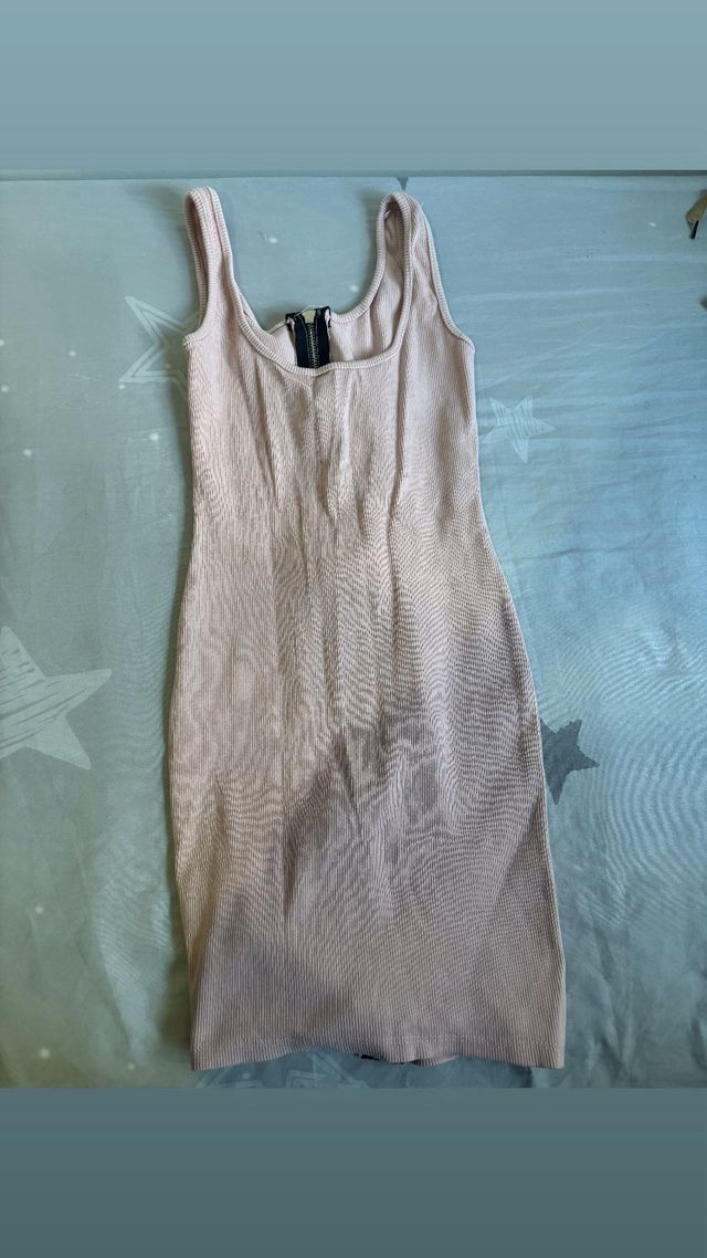 Vestido rosa ajustado con cremallera talla xs/s