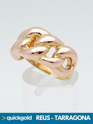 Anello oro bicolore 18K T15