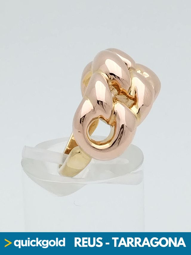 035-01-00848 ANILLO ORO 18K BICOLOR T15