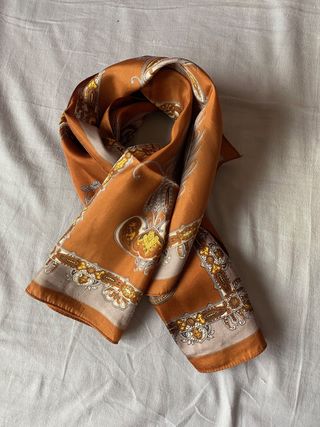 Pañuelo Vintage Marrón Estampado Mujer