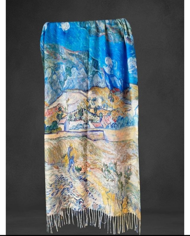 Bufanda grande campesino campo de trigo