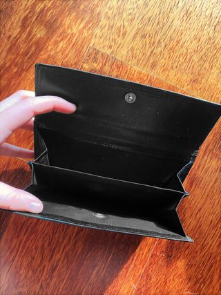 Cartera Piel Duck Negra Vintage Unisex Cuero