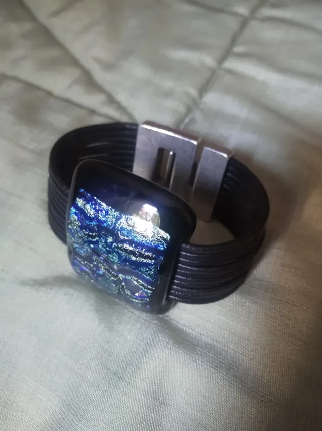 Pulsera Diseño Propio Azul y Plateada