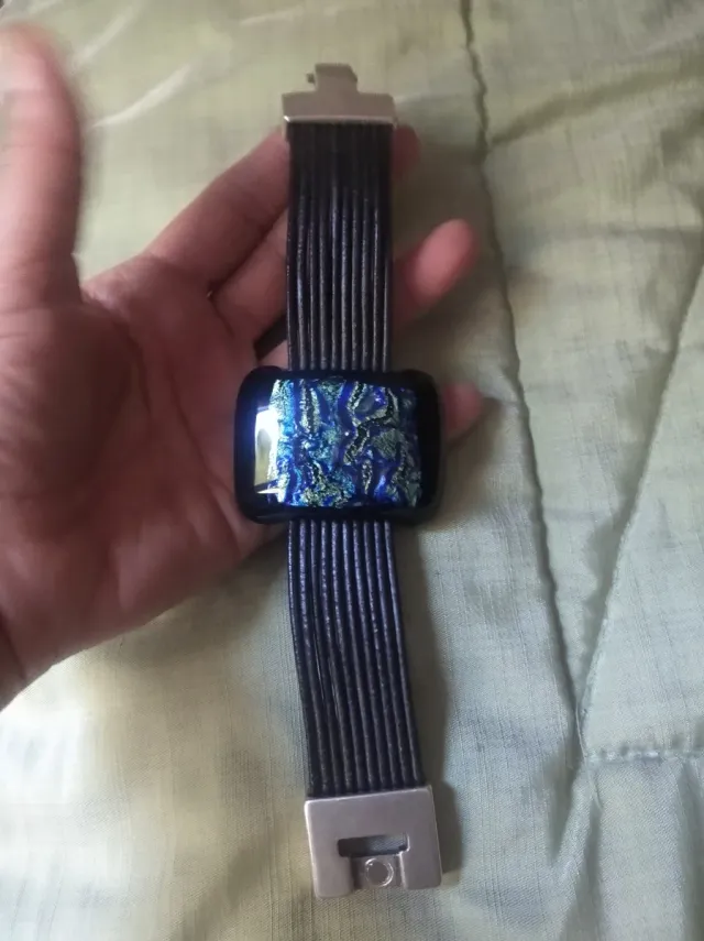 Pulsera Diseño Propio Azul y Plateada