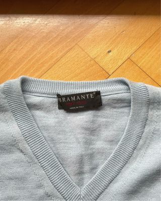 Gilet lana azzurrino vintage Bramante