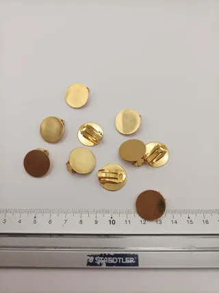 Lote 10 clips para pendientes dorados