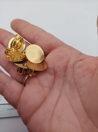 Lote 10 clips para pendientes dorados