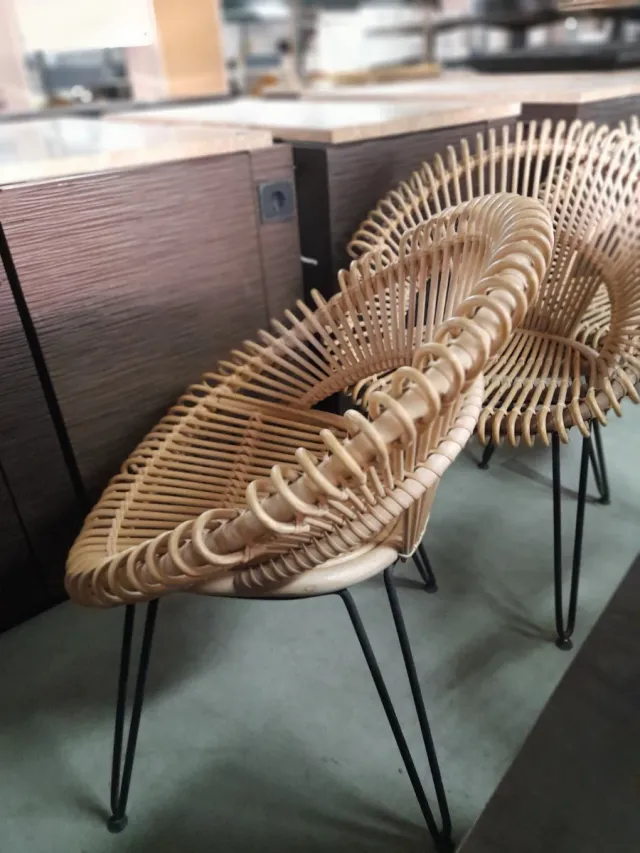 Silla bambú diseño redondo