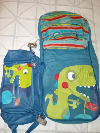 Saco de carro y bolso a juego dinosaurio Tuc Tuc
