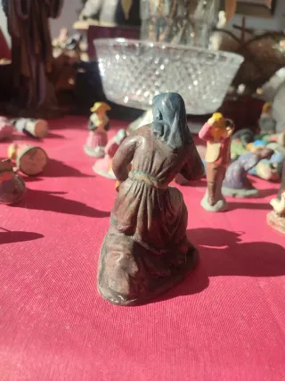 Figura Belén Antigua Mujer Cesta Huevos