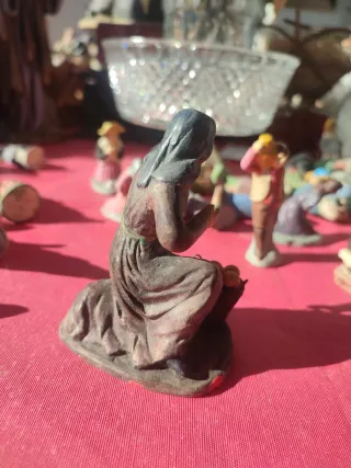 Figura Belén Antigua Mujer Cesta Huevos