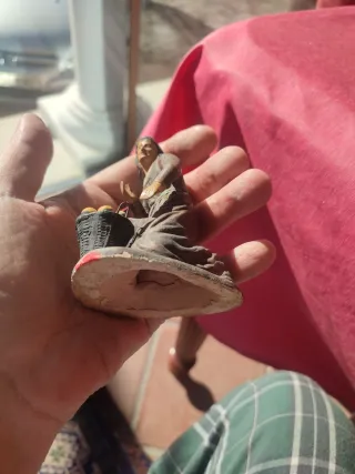Figura Belén Antigua Mujer Cesta Huevos