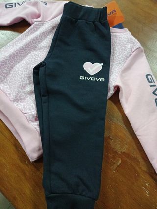 Tuta Givova felpata bimba 30 mesi rosa leopardato