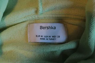 Felpa corta verde fluo con scritte