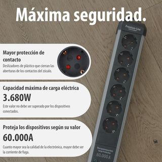 Cable alargador Brennenstuhl Premium de 6 enchufes