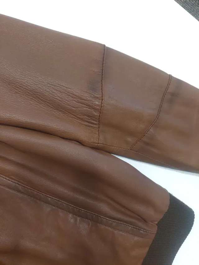 Jaqueta de Couro Zara Marrom Tamanho L