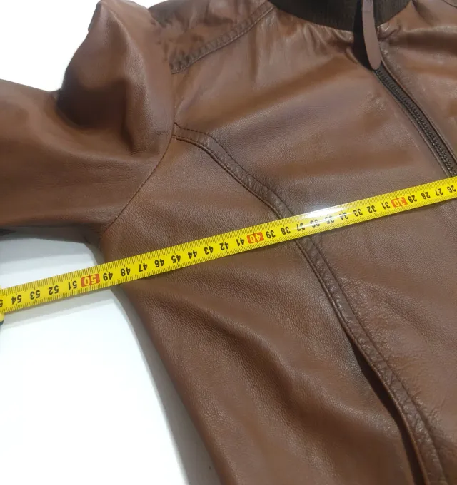 Jaqueta de Couro Zara Marrom Tamanho L