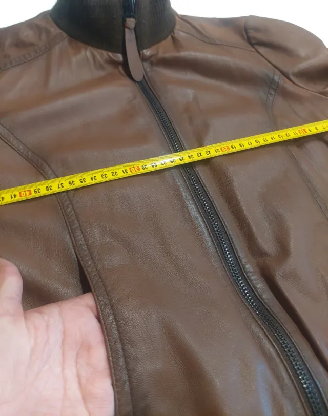 Jaqueta de Couro Zara Marrom Tamanho L