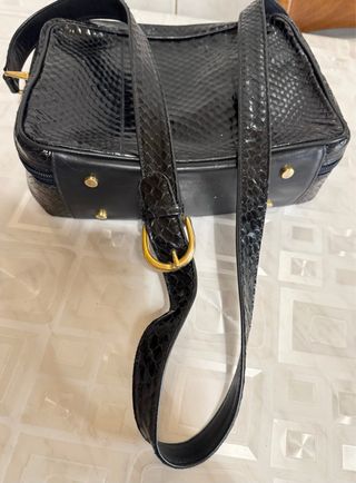 Borsa Annabella vintage in pelle nera