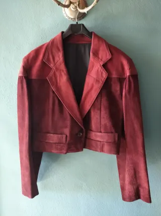 PANTALONES PIEL ANTE COLOR GRANATE