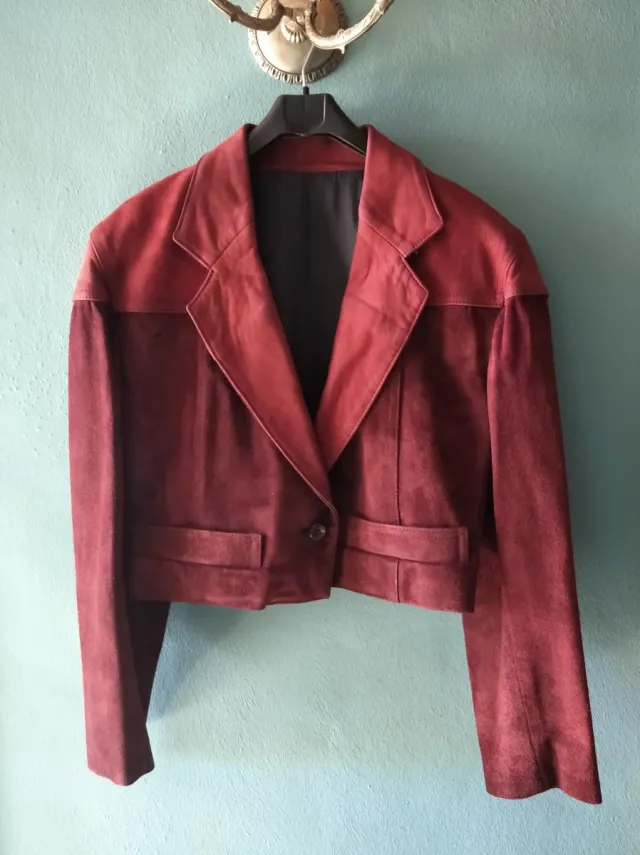 PANTALONES PIEL ANTE COLOR GRANATE