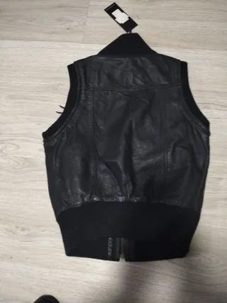 Chaleco Piel Pepe Jeans Negro Nuevo