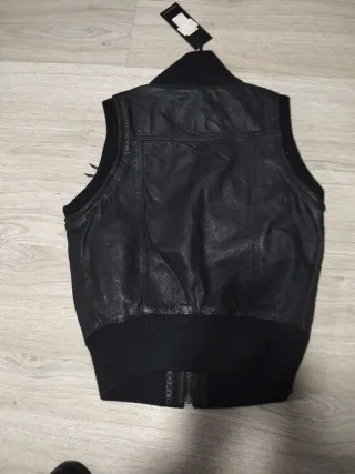 Chaleco Piel Pepe Jeans Negro Nuevo