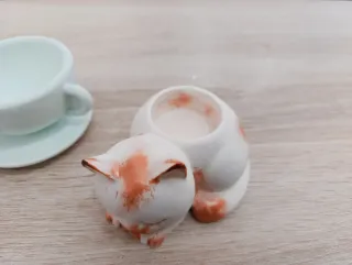 Portacandele gatto in ceramica fatto a mano