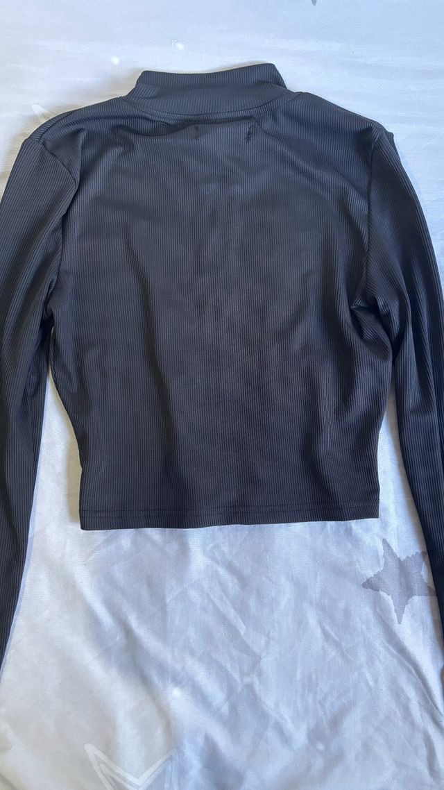 Top corto Shein manga larga cremallera