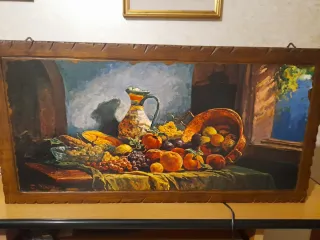 Quadro legno con stampa frutta decoupage