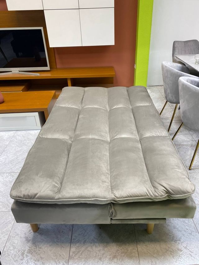 Sofá Cama Click Clack Gris 3 Plazas