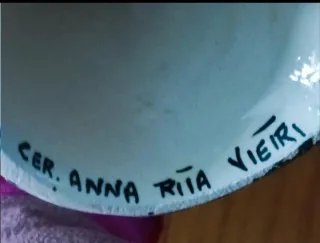 Angelo porta candela Vietri dipinto a mano