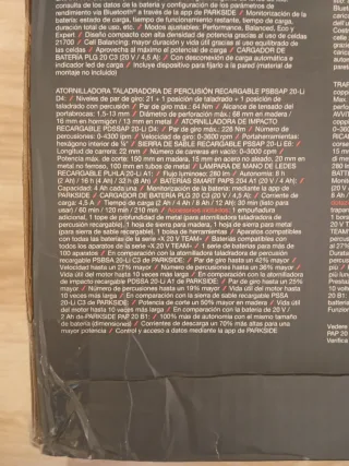 Parkside 20V Set Combinado Herramientas