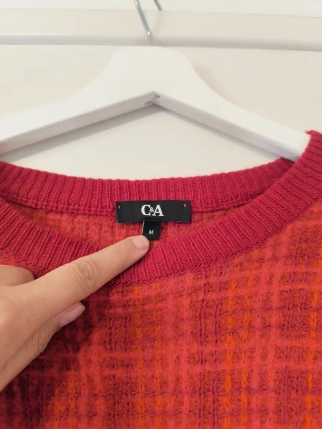 Jersey C&A cuadros rojo talla M