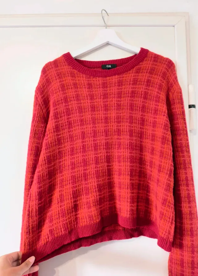 Jersey C&A cuadros rojo talla M