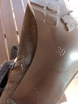 Stivali sopra ginocchio in camoscio marrone n.39