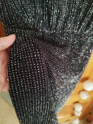 Vestido fiesta negro plateado