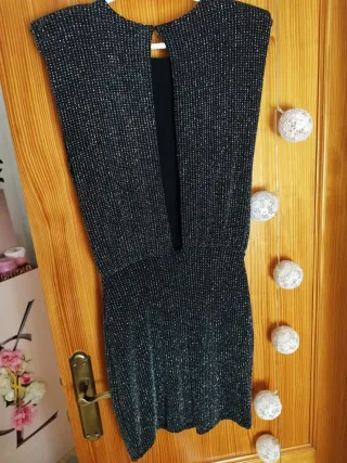 Vestido fiesta negro plateado