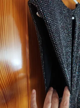 Vestido fiesta negro plateado